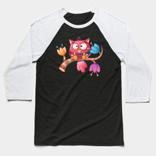 Funny Owl Bird Baseball T-Shirt